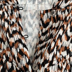 LOFT Multicolor Abstract Blouse